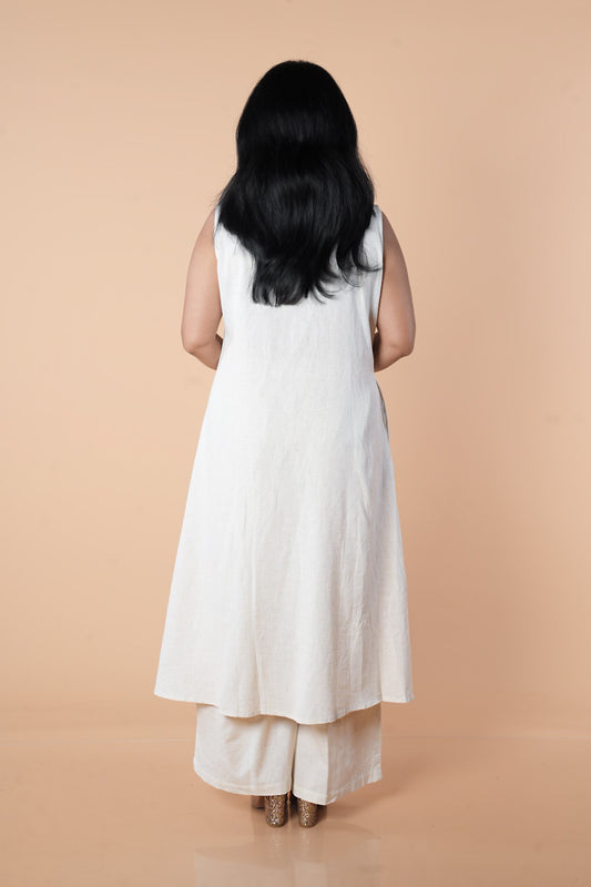 Macau Embroidery work lenin cotton cordset