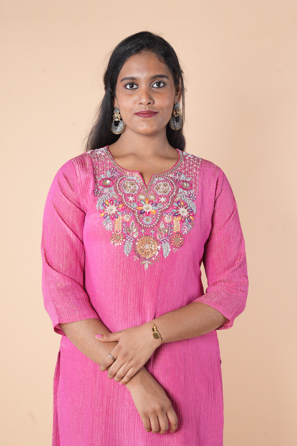 Pink Crush Tissue with tissue dupatta
