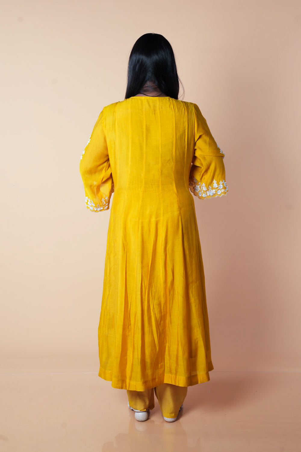 Sunflower Yellow Mulchanderi Designer suit set