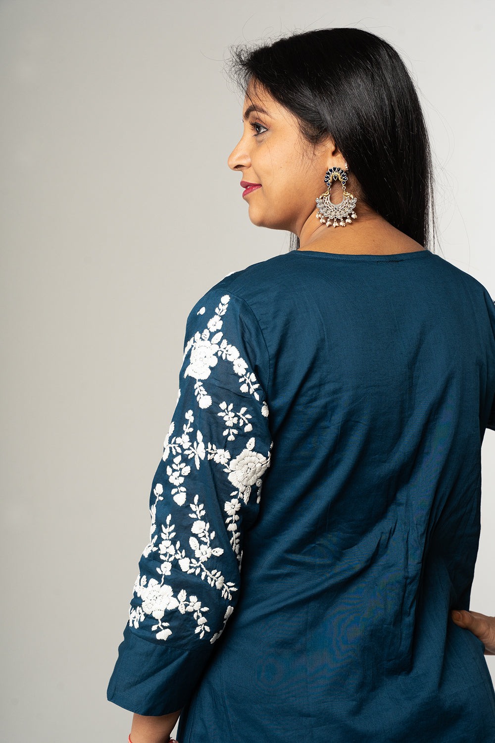 Blue Mulcotton Embroidery frock