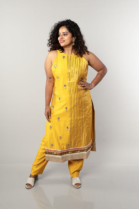 Halter Neck Gota patti Party wear set