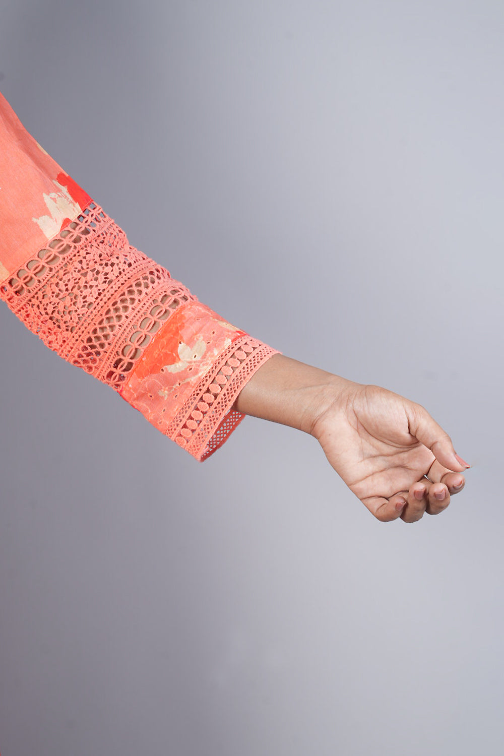 Peach and Orange combination premium shifli suit set