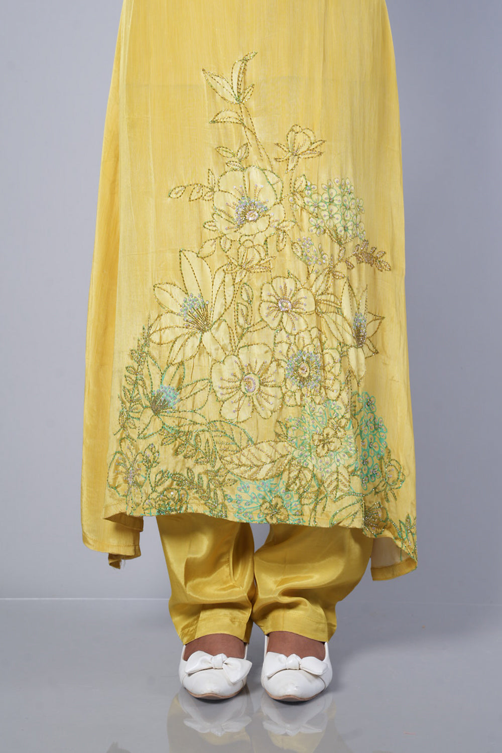 Lemon green Pure crepe C cut designer cordset