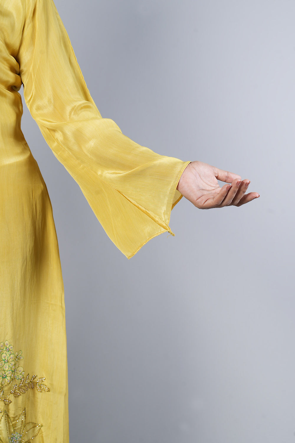 Lemon green Pure crepe C cut designer cordset
