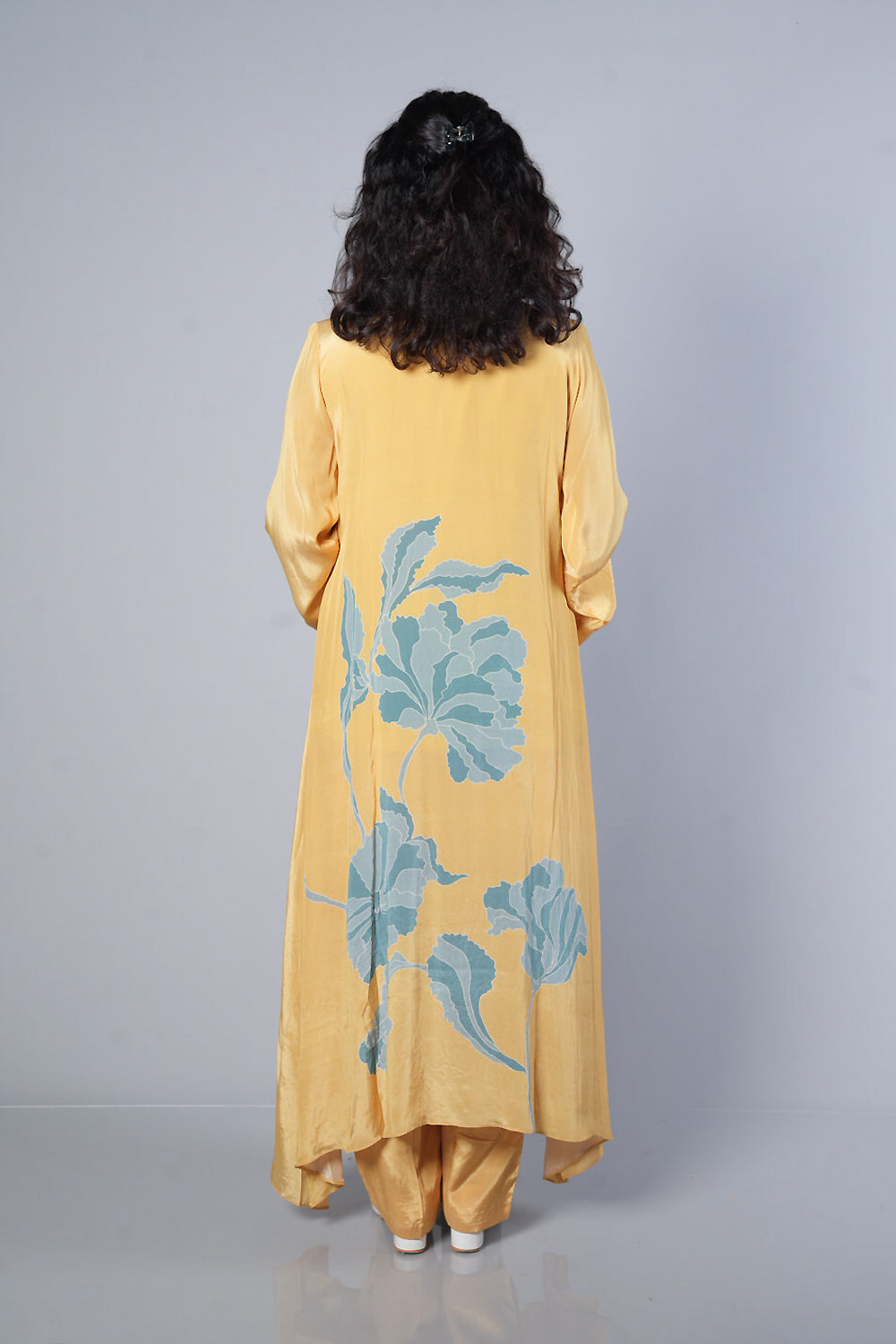 Mustard yellow Pure crepe C cut designer cordset