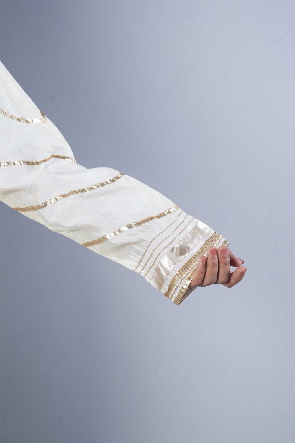 Cream Colour gotapatti Boat neck designer suit set