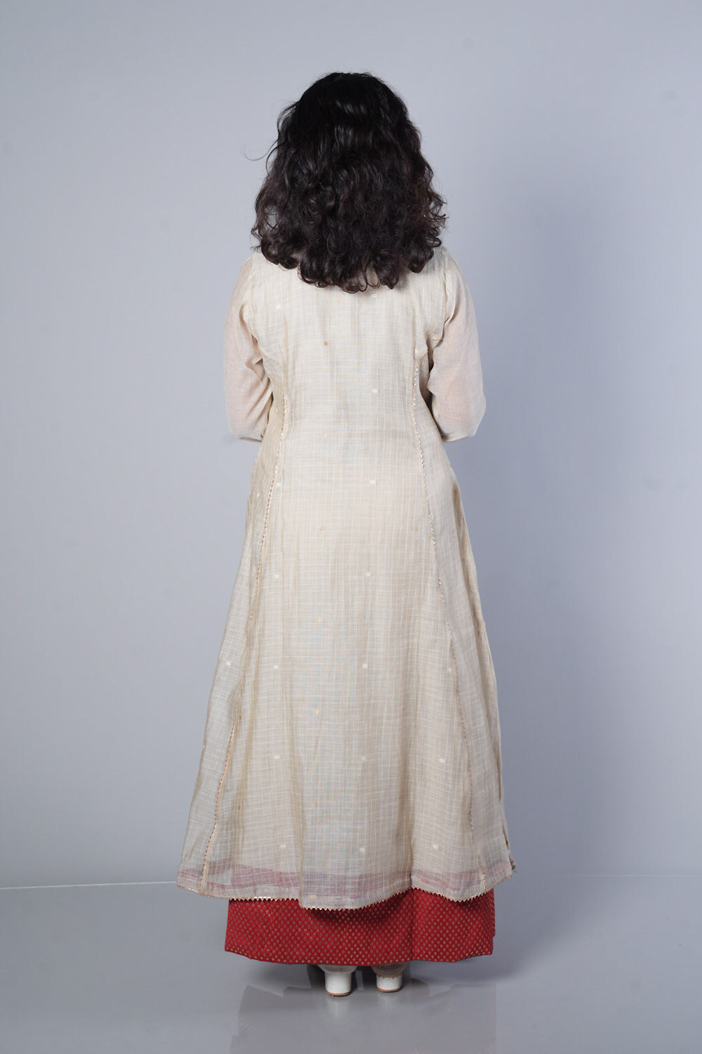 Chikoo Colour Pure Handloom Chanderi with heavy jamdhani dupatta