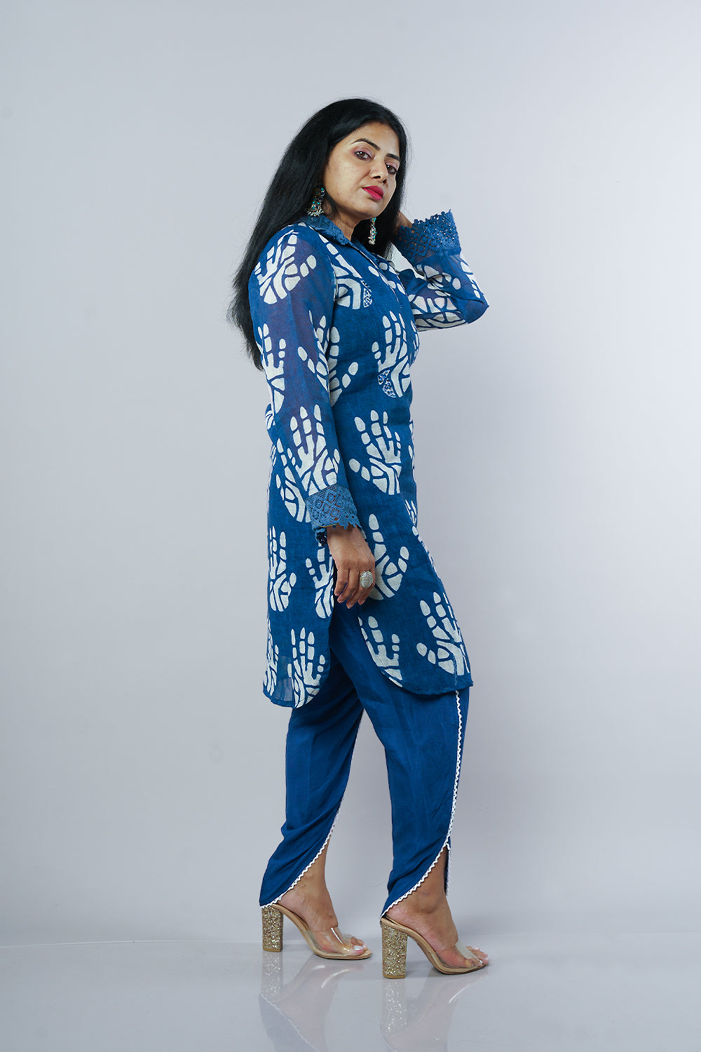 Lenin Blue colour Tulip Pant Cordset