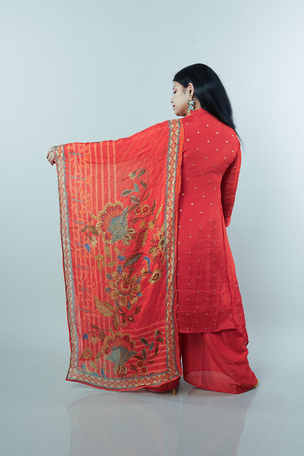 Orange chinnon highlow designer set