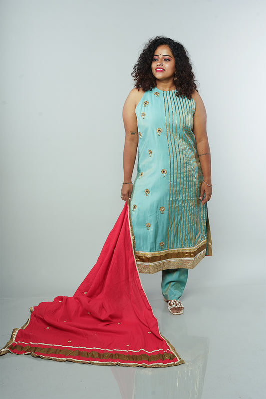 Halter Neck Gota patti Party wear set