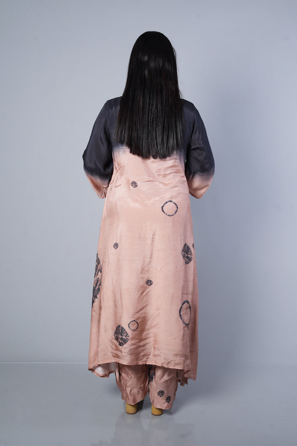 Shibori grey colour Premium Maslin suit set