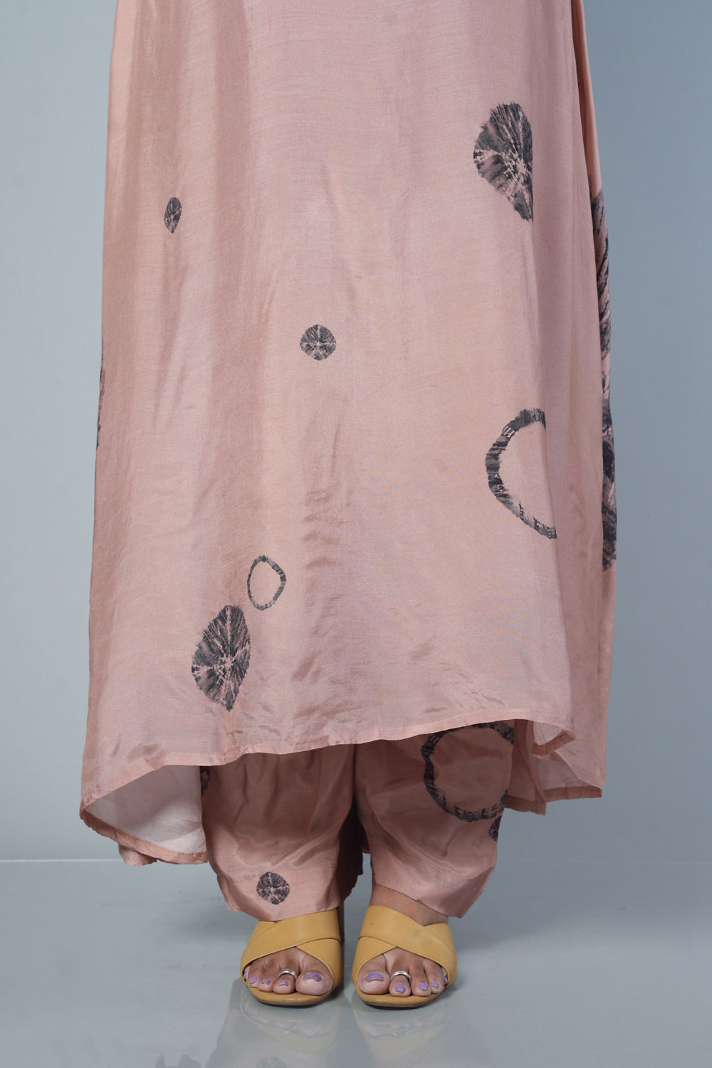 Shibori grey colour Premium Maslin suit set