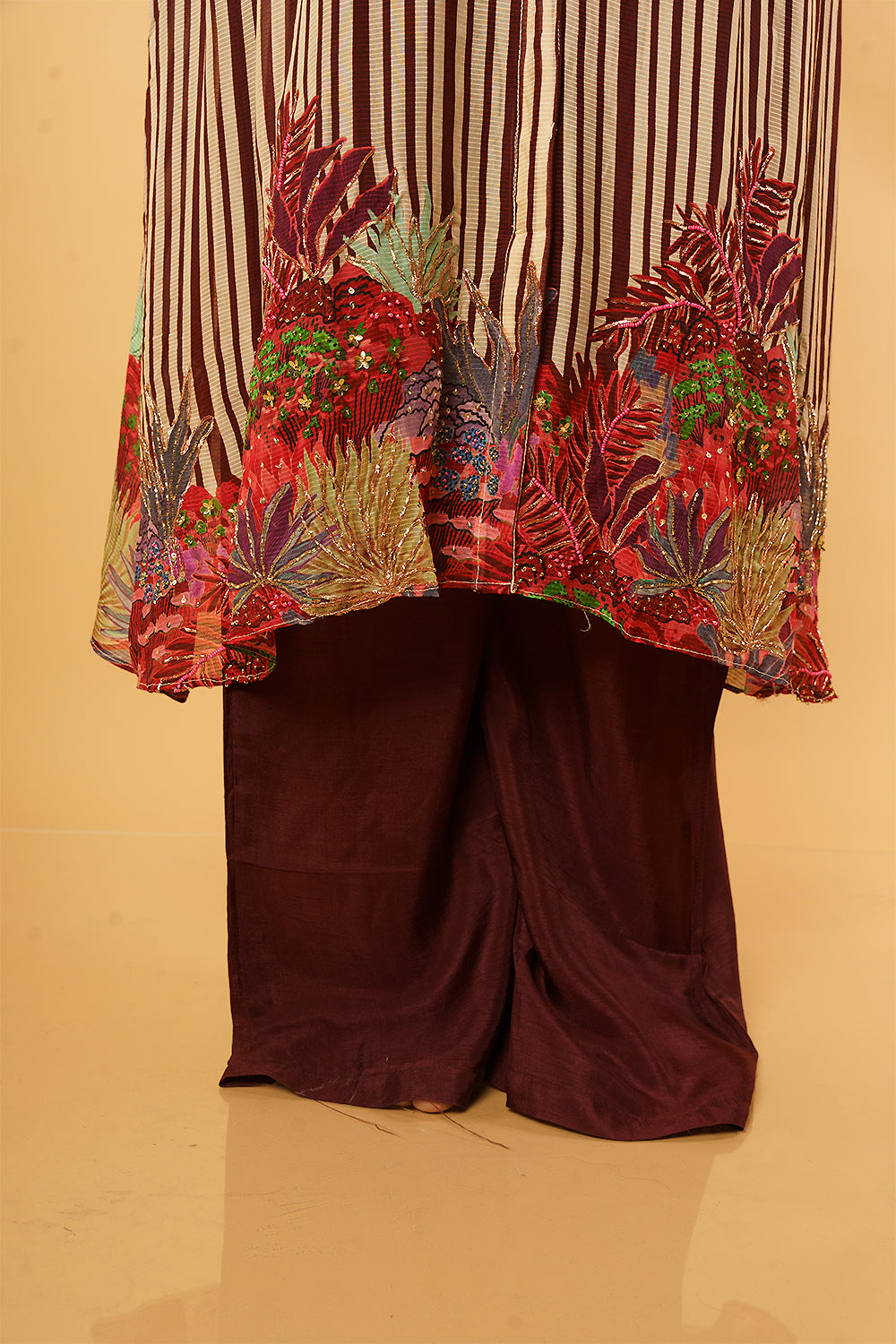Brown Striped Handwork cordset