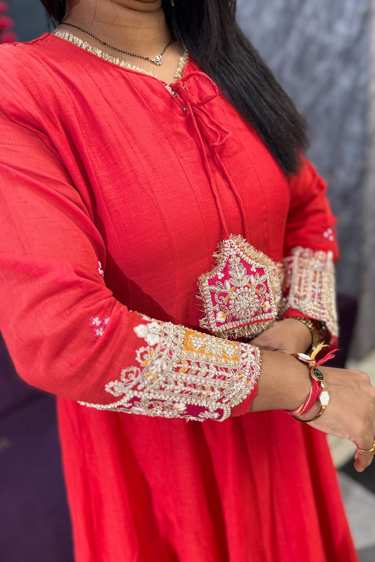 Rose Mulchanderi Handwork Suit set