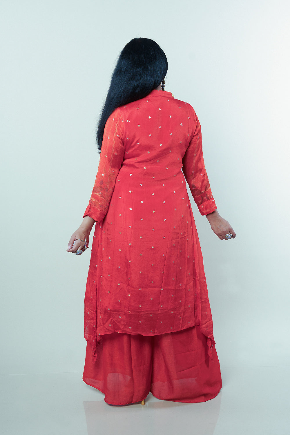 Orange chinnon highlow designer set
