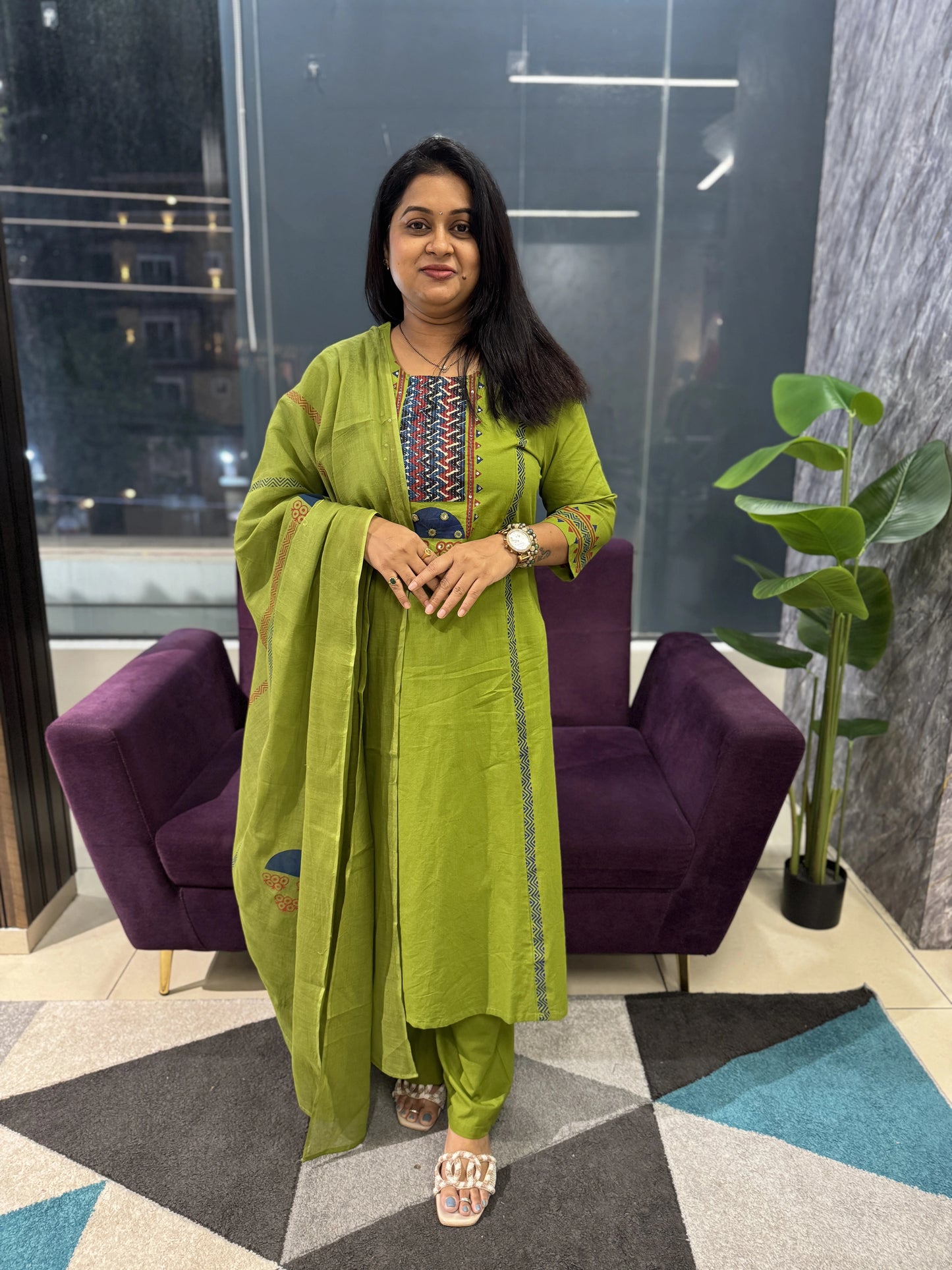 Sitara Rama Green Suit Set