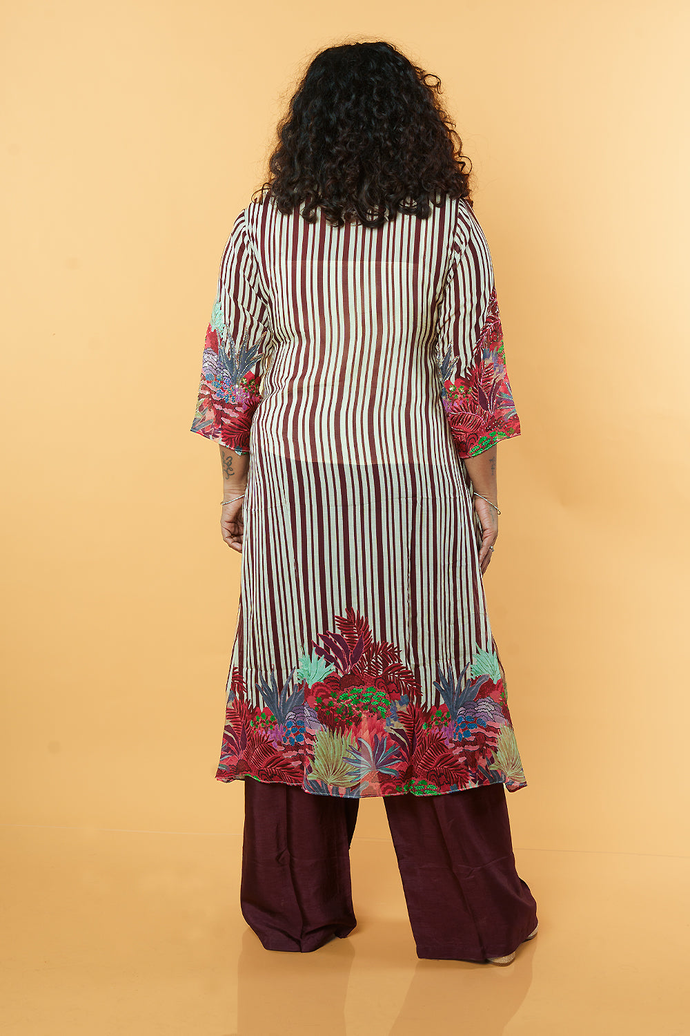 Brown Striped Handwork cordset