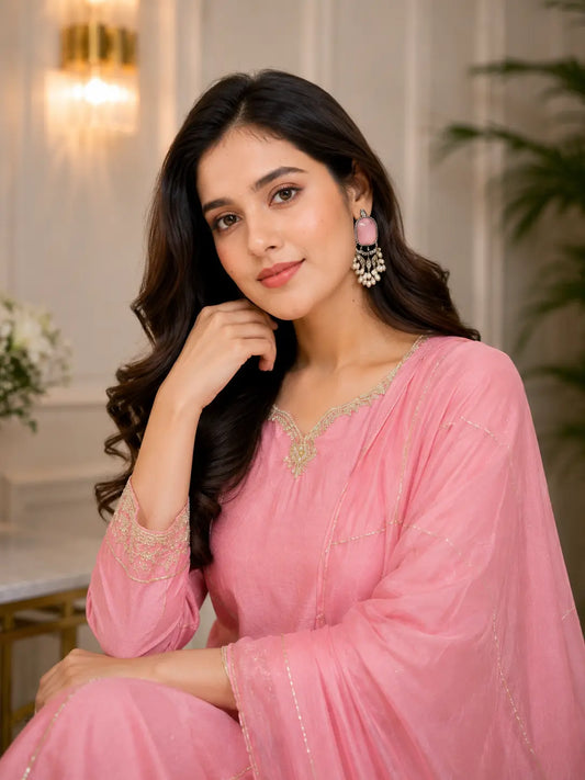 Flora Designer Mulchanderi Suit Set