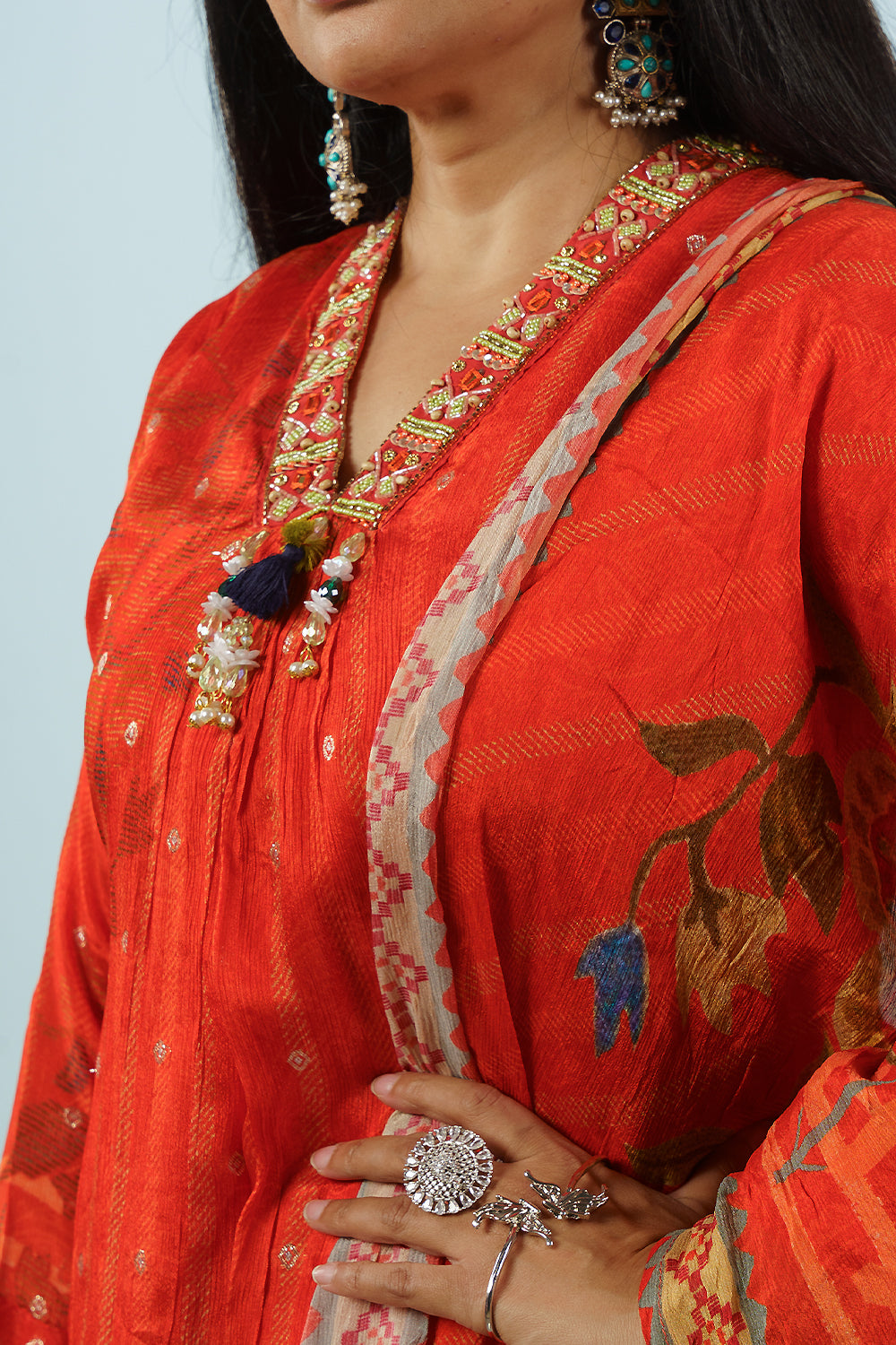 Orange chinnon highlow designer set
