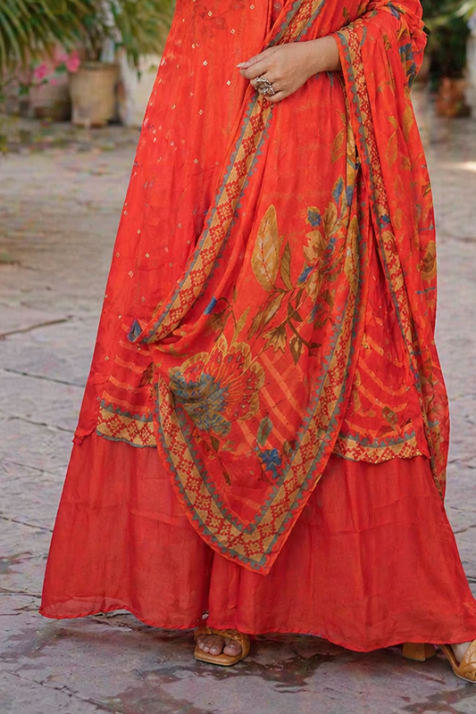 Orange chinnon highlow designer set