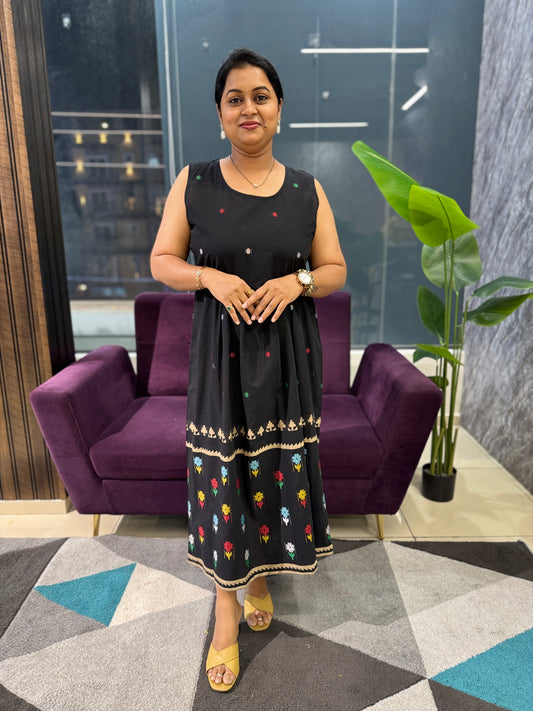 Jamdhani jacket Pattern cotton frock