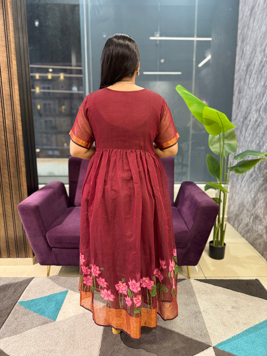 Jamdhani Handpainted frock