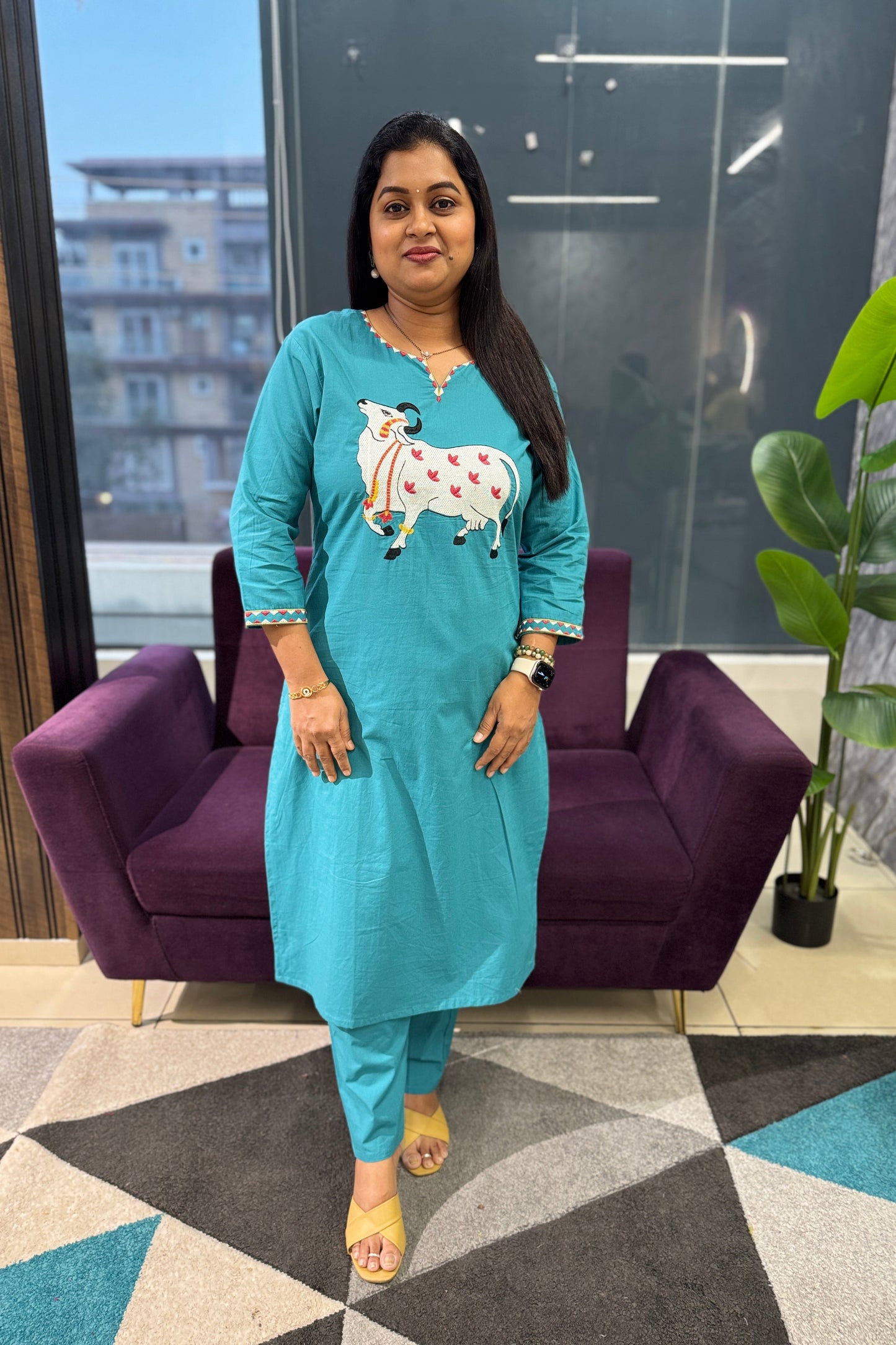 Pichwai Theme Kurti Pant