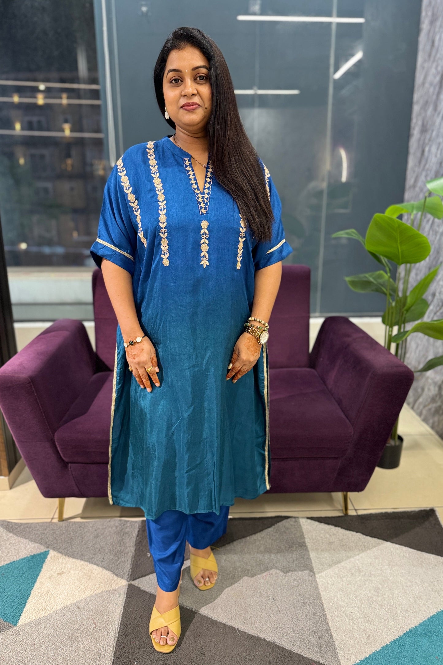 Ombre Zari work Kaftan