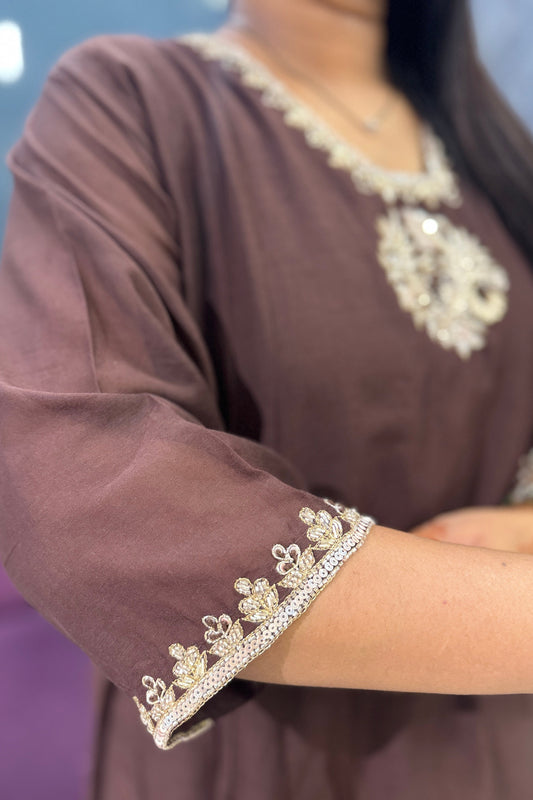 Premium Mulchnaderi Brown Colour Suit Set