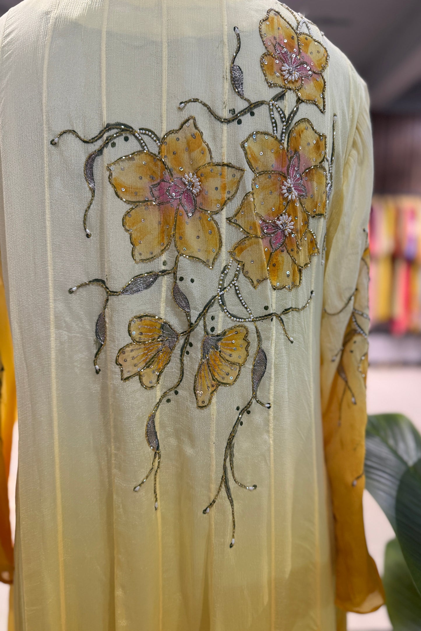 Handpaint Chinnon Handwork Designer Anarkali