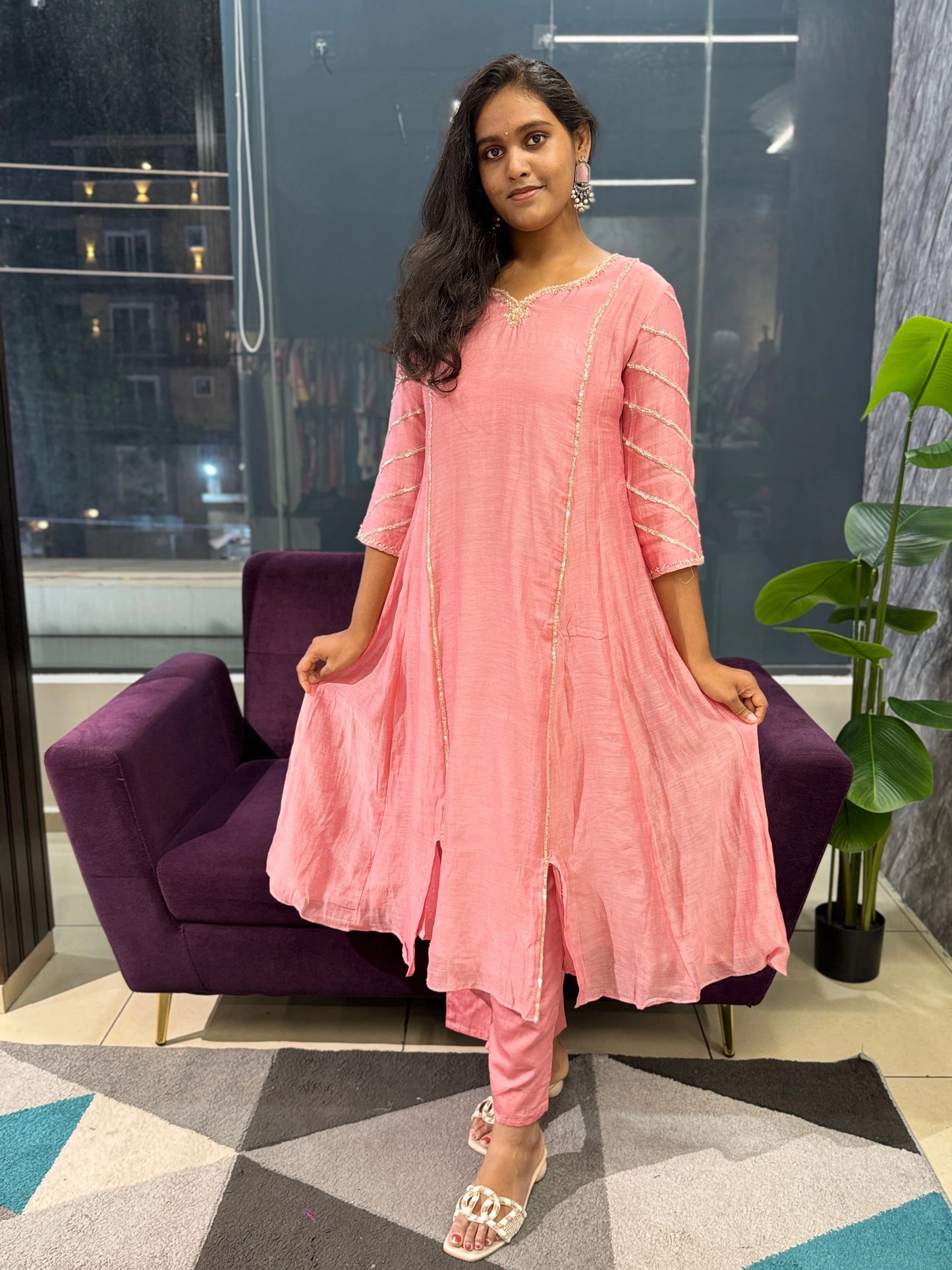 Flora Designer Mulchanderi Suit Set
