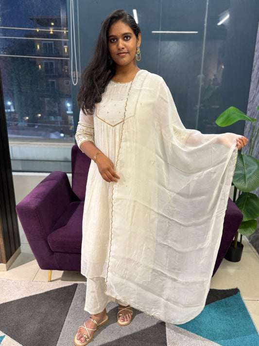 Leher Designer Mulchanderi Suit Set