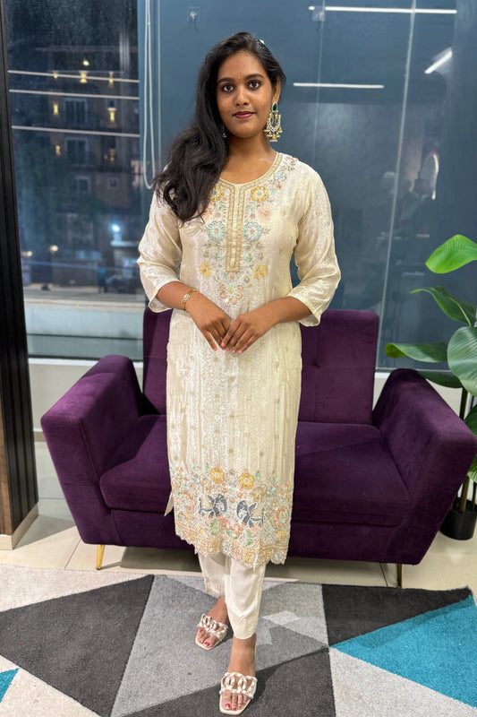 Aabha Shimmer Jaquard Suit Set