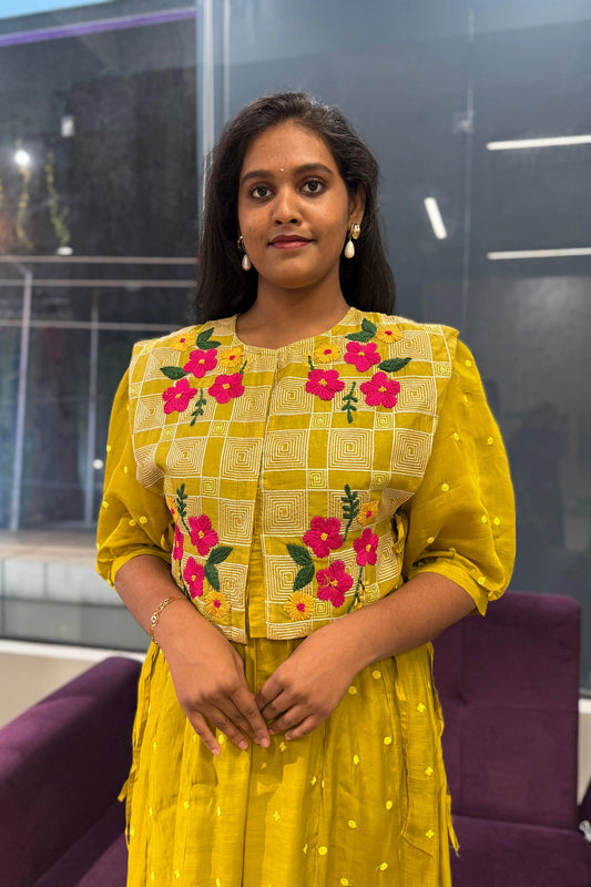 Indu Mulchanderi Jacket Style Suit Set