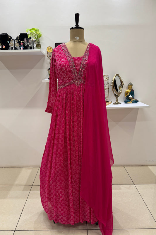 Pure chinnon Desigber Long frock with cancan
