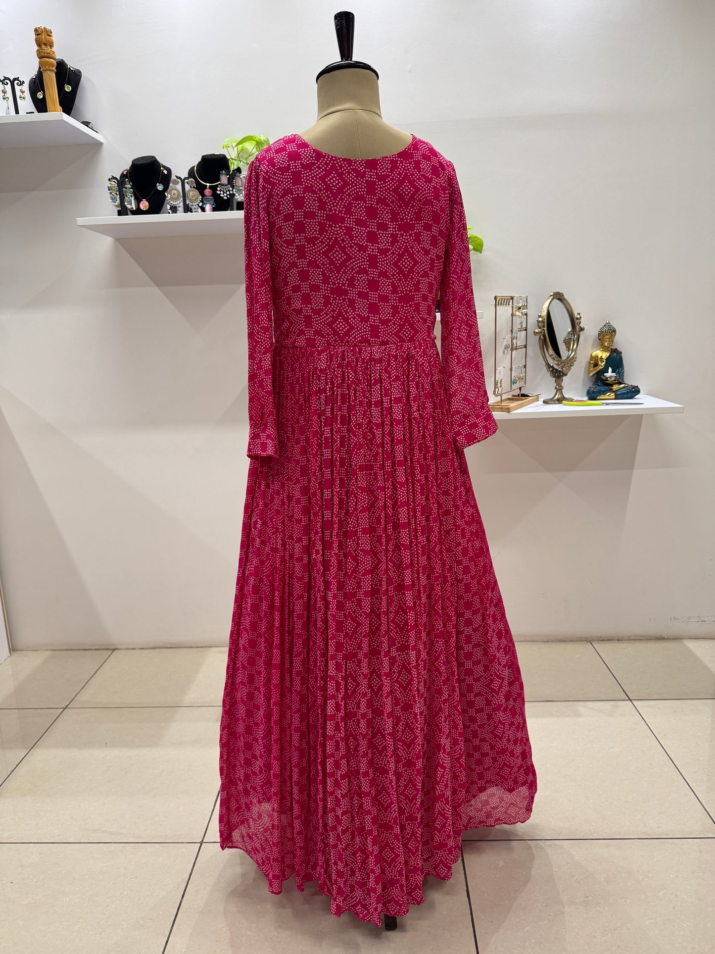 Pure chinnon Desigber Long frock with cancan