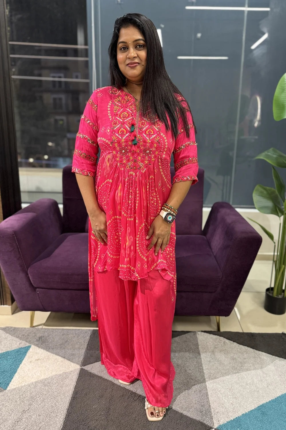 Pure chinnon hot pink designer article