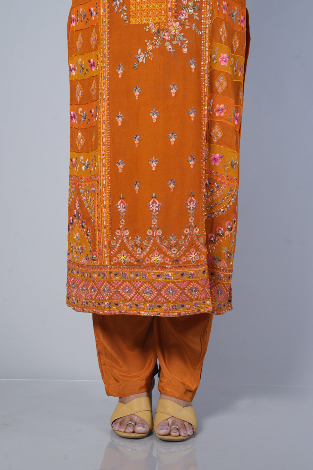 Mustard Colour Pure Gorgette Suit Set