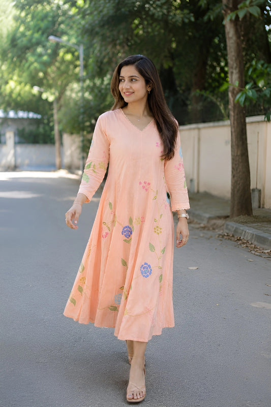 Applique kali Pattern Frock