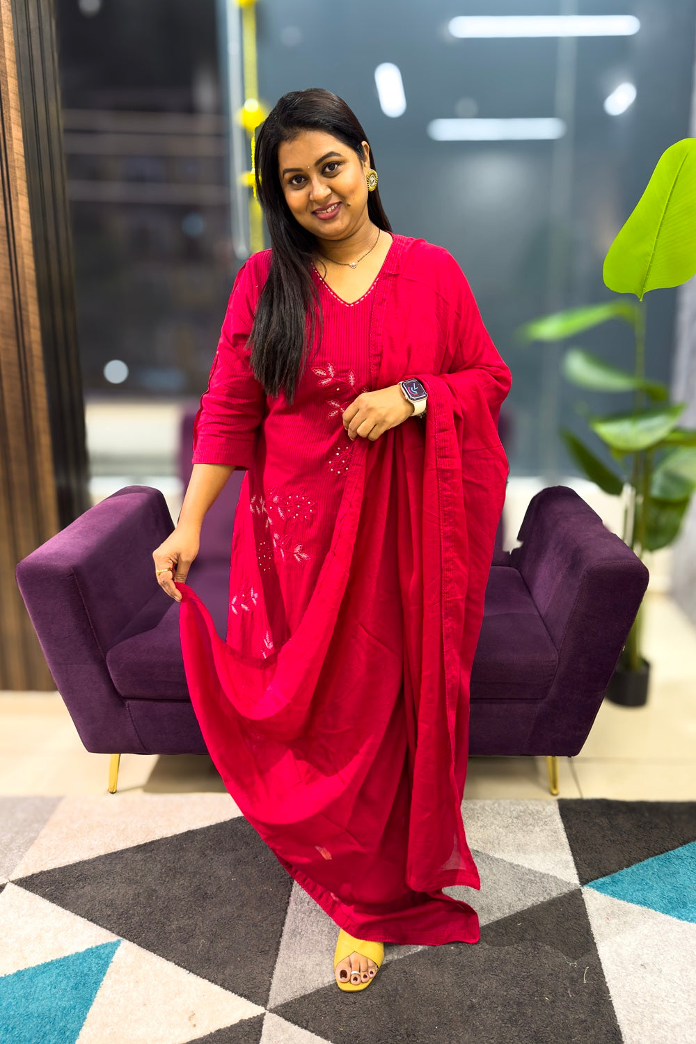 Pure Cotton Embroidery suit set perfect for your office