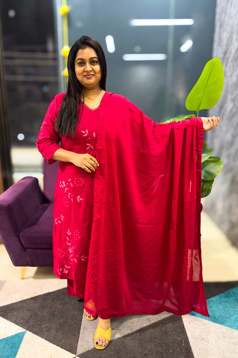 Pure Cotton Embroidery suit set perfect for your office