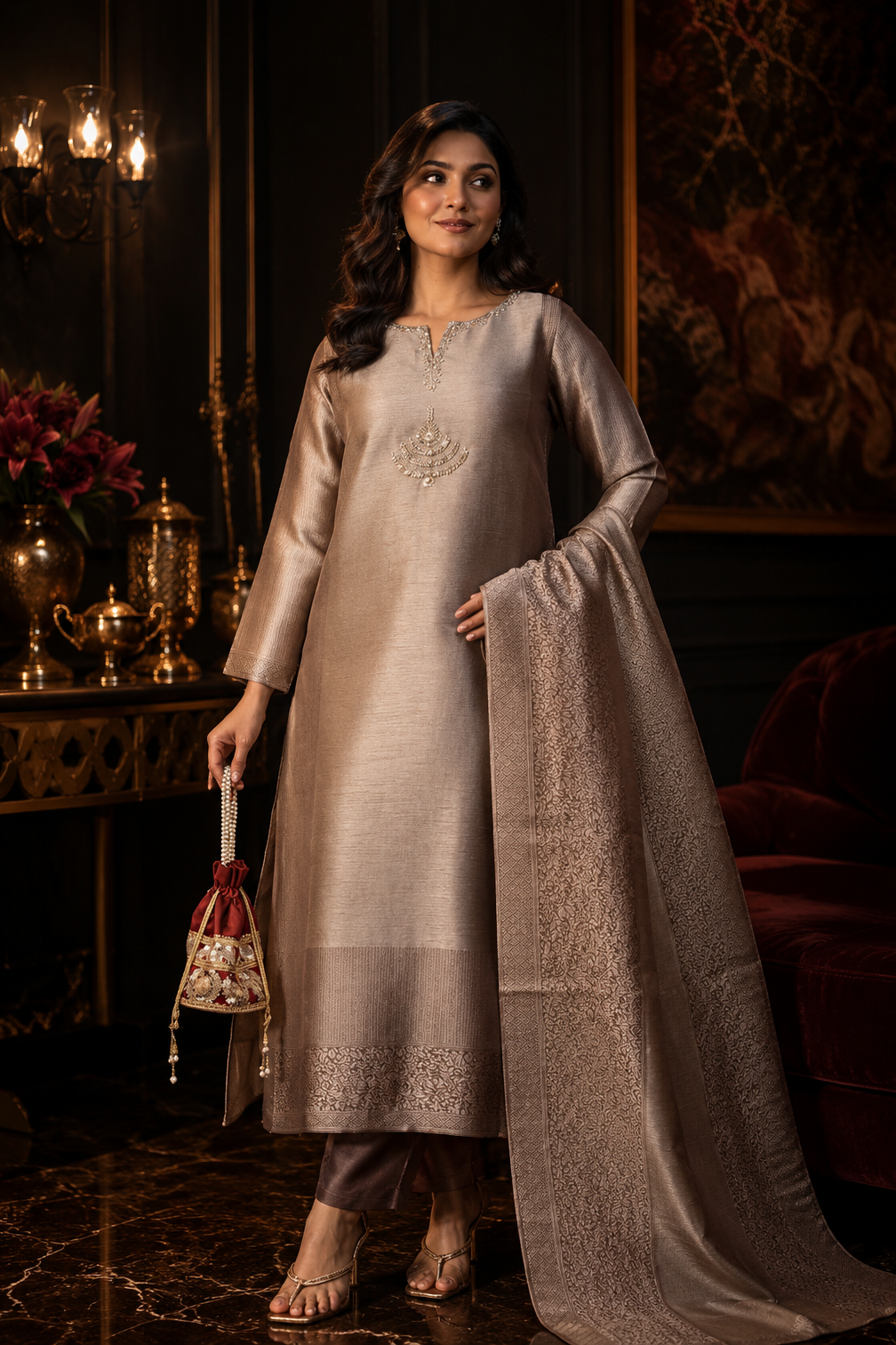 Kanchi Tissue Designer Suit Set