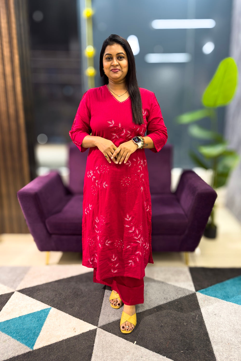 Pure Cotton Embroidery suit set perfect for your office