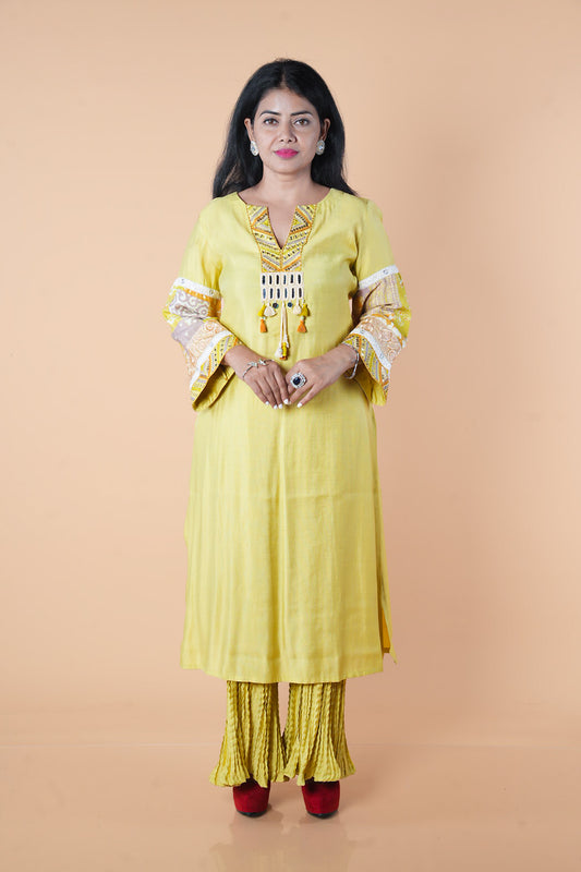 Imported Maslin fabric with crush pant