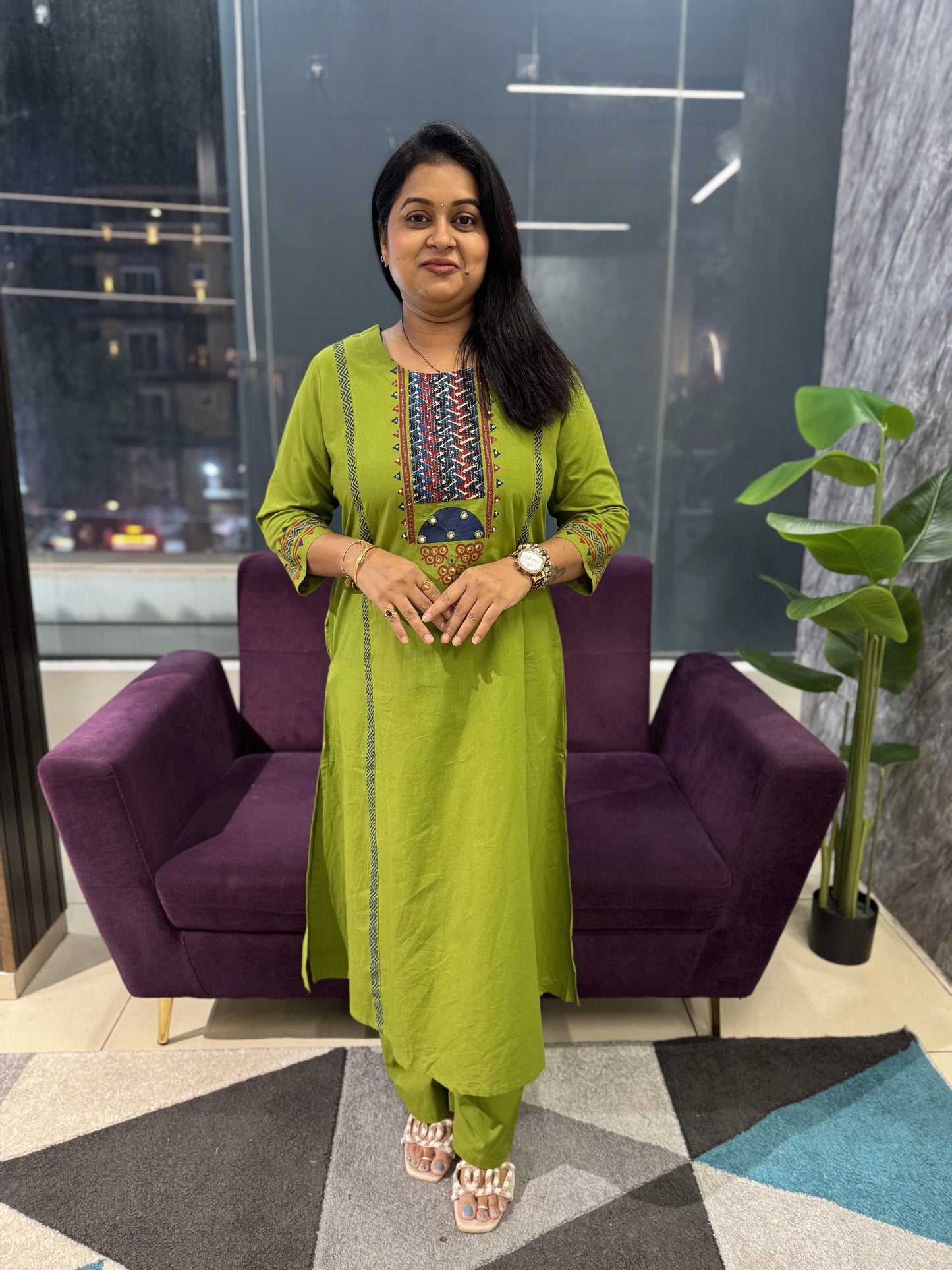 Sitara Rama Green Suit Set