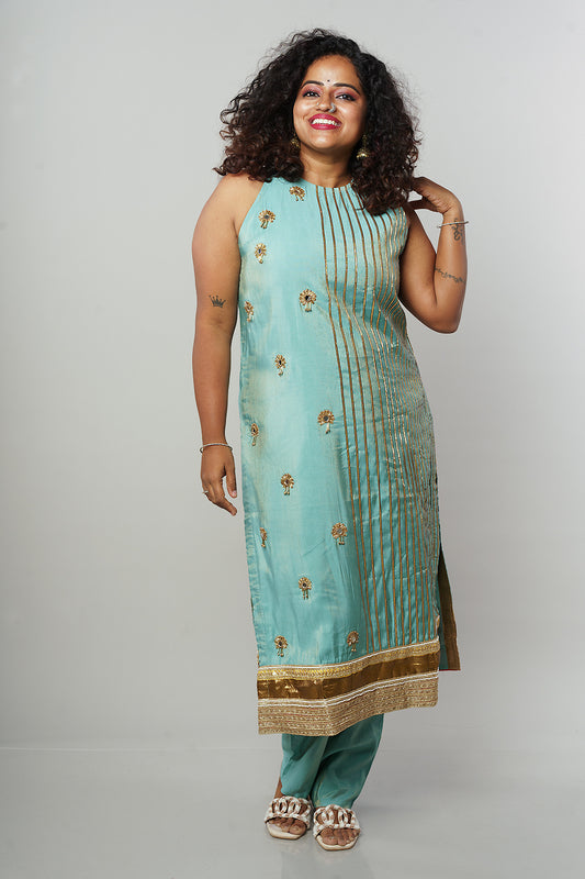 Halter Neck Gota patti Party wear set