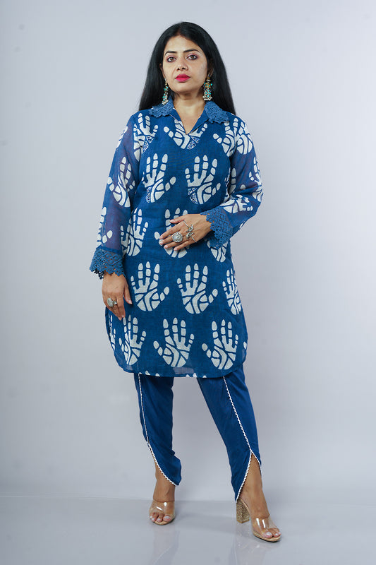Lenin Blue colour Tulip Pant Cordset