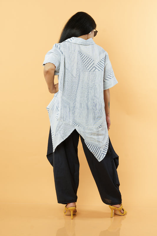 Lenin cotton Designer Cordset with pletaed pant