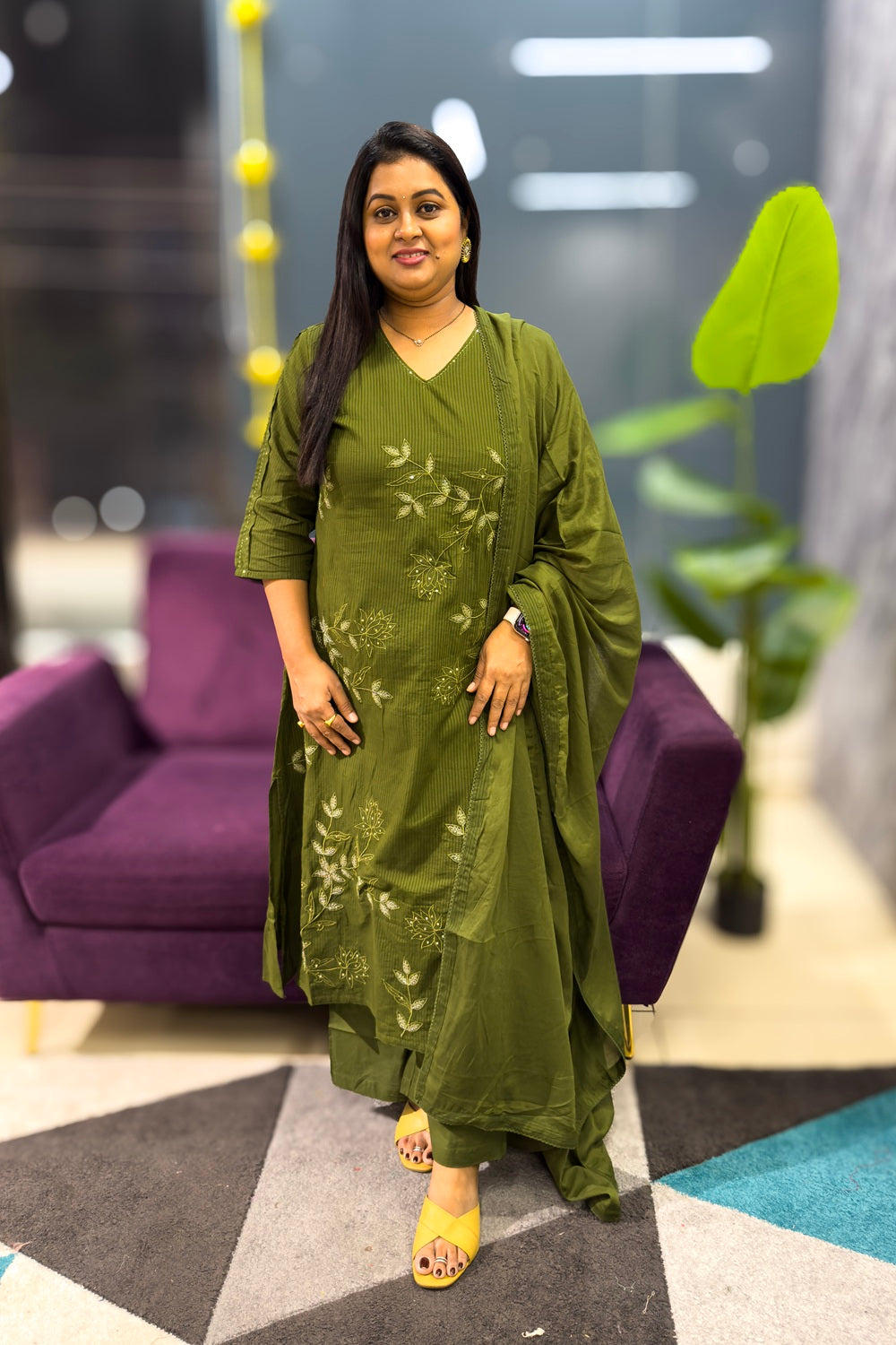 Pure Cotton Embroidery suit set perfect for your office