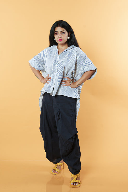 Lenin cotton Designer Cordset with pletaed pant